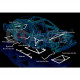 Rozpěry Nissan Primera 95-02 P11 UltraRacing Spodní rozpěra "H-Brace" přední podlahy - 4-bodová | race-shop.cz
