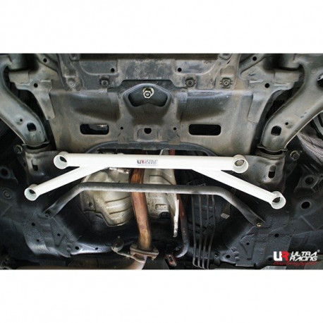 Rozpěry Honda Jazz Hybrid 1.3 10+ UltraRacing Spodní rozpěra "H-Brace" přední podlahy - 4-bodová | race-shop.cz