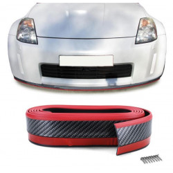 Přední spoiler lip Univerzální flexibilní 2,5mx5cm carbon červená