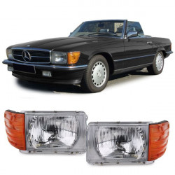 Přední světla 6 pól (pár) pro . Mercedes SL R107 SLC C107