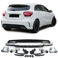 Zadní difuzor s koncovkami výfuku chrom pro pro . Mercedes A Class W176 12-18