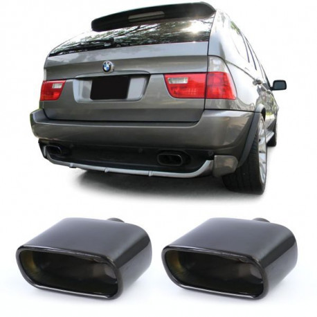Univerzální koncovky Nerezové koncovky výfuku sport černá vhodné pro . BMW X5 E53 99-06 | race-shop.cz