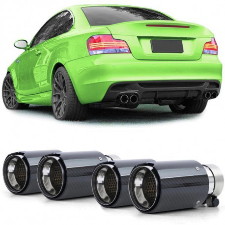 Univerzální koncovky Koncovky výfuku 90mm Sport Carbon černá vhodné pro . BMW 1 Series E81 E82 E87 E88 | race-shop.cz