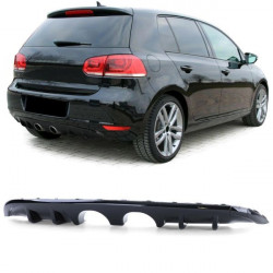 Zadní difuzor s dvojitou koncovkou v stčervenáe černá lesklá pro . VW Golf 6 1K 08-13