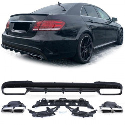 Zadní difuzor s koncovkami výfuku chrom pro pro . Mercedes E Class W212 13-16 s AMG Line