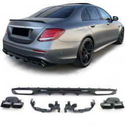Zadní difuzor s koncovkami výfuku černá pro . Mercedes E Class W213 bez AMG Line