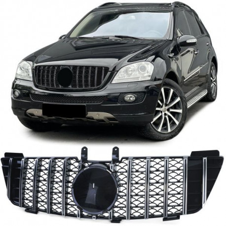 Body kit a vizuální doplňky Černá lesklá chrom pro maska chladiče sport pro . Mercedes M Class ML W164 05-08 | race-shop.cz
