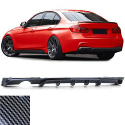 RACES zadní difuzor (Sport) pro BMW 3 series F30 sedan (výfuk 1+0), carbon-look, karbon