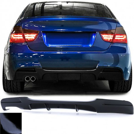 Body kit a vizuální doplňky Zadní difuzor dvojitá koncovka performance černá lesklá pro . BMW 3 Series E90 05-12 | race-shop.cz
