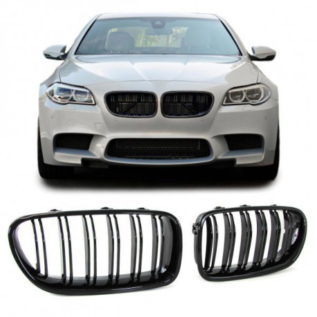 Body kit a vizuální doplňky RACES maska chladiče (Sport Double Bar) pro BMW 5 Series F10 F11 10-17, lesklá | race-shop.cz