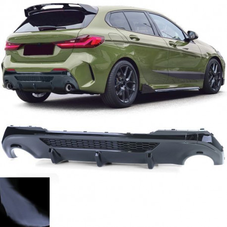 Body kit a vizuální doplňky RACES zadní difuzor (Sport Performance) pro BMW 1 Series F40 od 19, lesklá černá | race-shop.cz