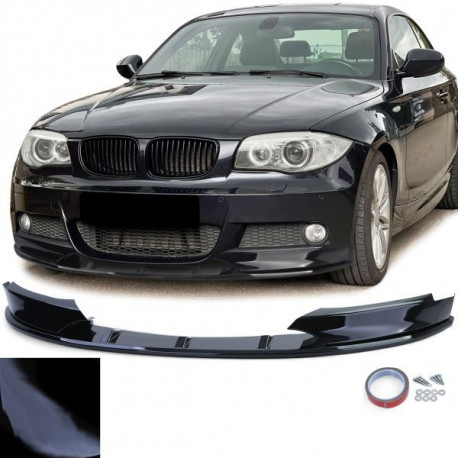Body kit a vizuální doplňky Lesklý černý Přední lip spoiler performance pro . BMW 1 Series E82 E88 11-13 | race-shop.cz
