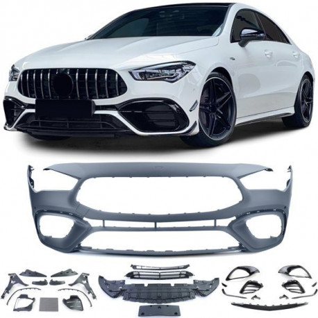 Body kit a vizuální doplňky Přední sportovní nárazník pro . s mriežkami a doplnkami pro . Mercedes CLA C118 od 19 | race-shop.cz
