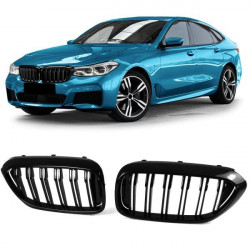 Černé lesklé Mřížky chladiče (dvojité) performance pro . BMW 6 Series GT G32 17-20