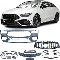 Sportovní nárazník pro . s černou lesklou chrom pro maskou chladiče pro . Mercedes CLA X118 od 19
