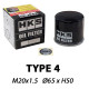 Olejové filtry HKS Type 4 Sports Olejový filtr M20x1.5 (Kei Cars Nissan, Mitsubishi) | race-shop.cz