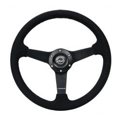 3 ramenný sportovní volant NRG, 350mm, alcantara, 38mm odsazení, černá