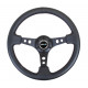 Volanty 3 ramenný sportovní volant NRG, 350mm, kůže, děrovaná ramena, 75mm odsazení, černá | race-shop.cz