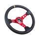 Volanty 3 ramenný sportovní volant NRG, 350mm, kůže, 75mm odsazení, černá/červená/žlutá | race-shop.cz