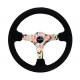 Volanty 3 ramenný sportovní volant NRG, 350mm, semiš, 75mm odsazení, černá/růžová | race-shop.cz