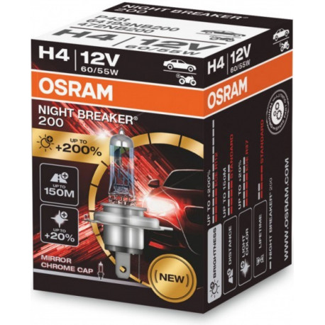 Žárovky a xenonové výbojky Halogenové žárovky Osram NIGHT BREAKER 200 H4 (1ks) | race-shop.cz