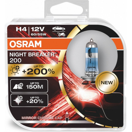 Žárovky a xenonové výbojky Halogenové žárovky Osram NIGHT BREAKER 200 H4 (2ks) | race-shop.cz
