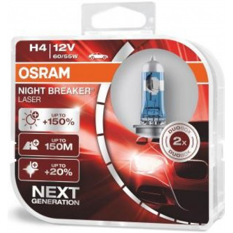 Žárovky a xenonové výbojky Halogenové žárovky Osram NIGHT BREAKER LASER H4 (2ks) | race-shop.cz