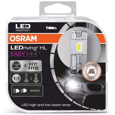 Žárovky a xenonové výbojky Dálková a potkávací světla Osram LED LEDriving HL EASY H7/H18 (2ks) | race-shop.cz