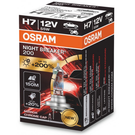 Žárovky a xenonové výbojky Halogenové žárovky Osram NIGHT BREAKER 200 H7 (1ks) | race-shop.cz