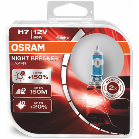 Žárovky a xenonové výbojky Halogenové žárovky Osram NIGHT BREAKER LASER H7 (2ks) | race-shop.cz