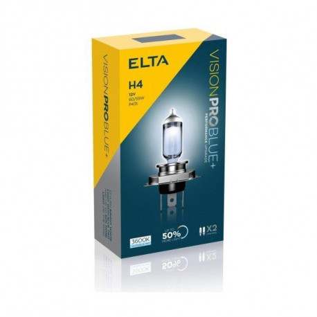 Žárovky a xenonové výbojky ELTA VISION PRO BLUE+ 12V 60/55W halogenové žárovky P43t H4 (2ks) | race-shop.cz