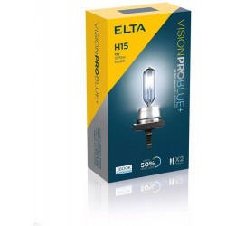 ELTA VISION PRO BLUE+ 12V 15/55W halogenové žárovky PGJ23t-1 H15 (2ks)