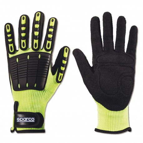 Rukavice Rukavice pro mechaniky Sparco SPORTAC, černá/žlutá | race-shop.cz