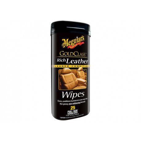 Interiér Meguiars Gold Class Rich Leather Wipes - ubrousky na údržbu přírodní i umělé kůže, 25 ks | race-shop.cz