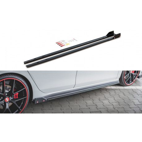 Body kit a vizuální doplňky Difuzory na boční lišty V.2 + Flaps Volkswagen Golf 8 GTI / GTI Clubsport | race-shop.cz