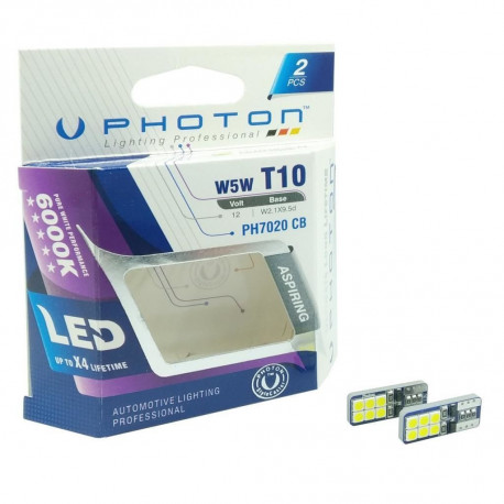 Žárovky a xenonové výbojky PHOTON LED EXCLUSIVE 6000K W5W žárovky do auta 12V 5W W2.1×9.5d CAN (2ks) | race-shop.cz