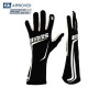 Rukavice FIA závodní rukavice RRS GRIP 2 (vnitřní šití), černá/bílá | race-shop.cz