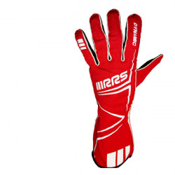 Závodní rukavice DYNAMIC 2 s FIA (vnitřní prošití) červená