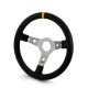 Volanty 3 ramenný sportovní volant RRS Monte Carlo F65, 350mm, kůže, 65mm odsazení, černá/stříbrná/žlutá | race-shop.cz