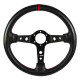 3 ramenný sportovní volant RRS Carbon 90, 350mm, karbon, tloušťka 32/28mm, 90mm odsazení, karbon/černá/červená
