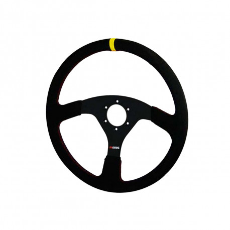 Volanty 3 ramenný sportovní volant RRS Veloce, 350mm, semiš, tloušťka 32/28mm, bez odsazení, černá/žlutá | race-shop.cz