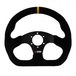 3 ramenný sportovní volant RRS TRACK, 350mm, semiš, bez odsazení, černá/žlutá