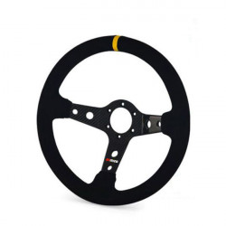 3 ramenný sportovní volant RRS Carbon, 350mm, semiš, bez odsazení, černá/karbon/žlutá