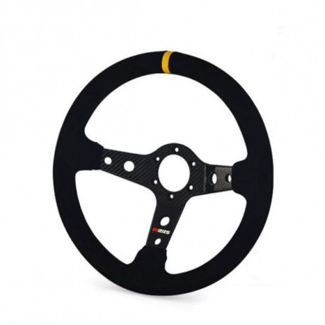 Volanty 3 ramenný sportovní volant RRS Carbon, 350mm, semiš, bez odsazení, černá/karbon/žlutá | race-shop.cz