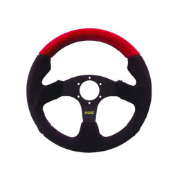 3 ramenný sportovní volant RRS RACER, 320mm, semiš, bez odsazení, černá/červená