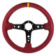 Volanty 3 ramenný sportovní volant RRS Corsa 90, 350mm, semiš, 90mm odsazení, červená/černá/žlutá | race-shop.cz