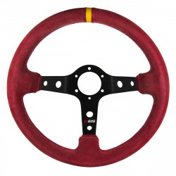 Steering wheel RRS Corsa,350mm, červený semiš - černá odsazení 90