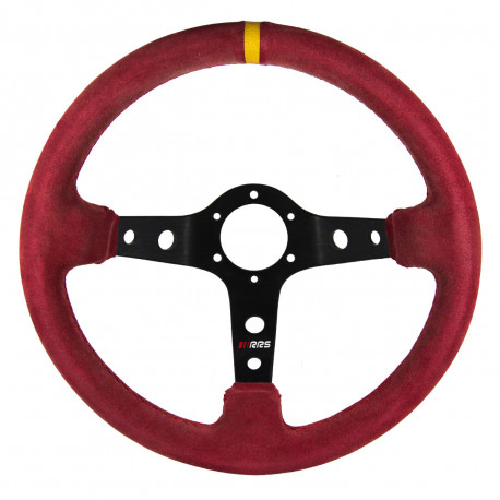 Volanty Steering wheel RRS Corsa,350mm, červený semiš - černá odsazení 90 | race-shop.cz