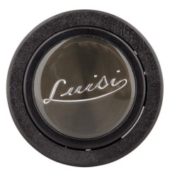 Tlačítko klaksonu Volanti Luisi STORICO - černé se stříbrným "LUISI"