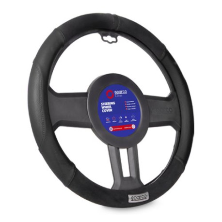 Příslušenství na volanty SPARCO CORSA SPS103 steering wheel cover, black (PVC, microfiber) | race-shop.cz